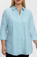 Foxcroft Cici Stripe Cotton Tunic Blouse