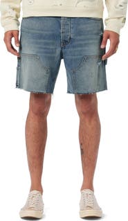 Hudson Jeans Raw Hem Denim Carpenter Shorts