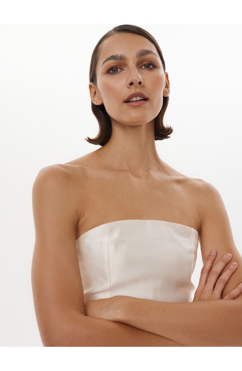 Alas Bridal Silk-wool Corset Top, Alternate, color, Starlight White