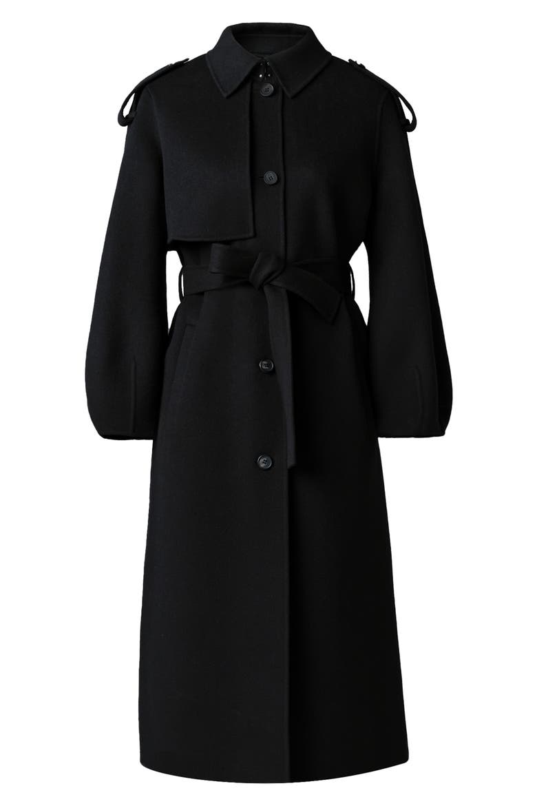 Ceyla Double Face Wool Coat, Alternate, color, BLACK