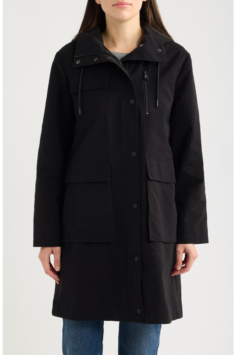 Hooded Raincoat, Alternate, color, BLACK