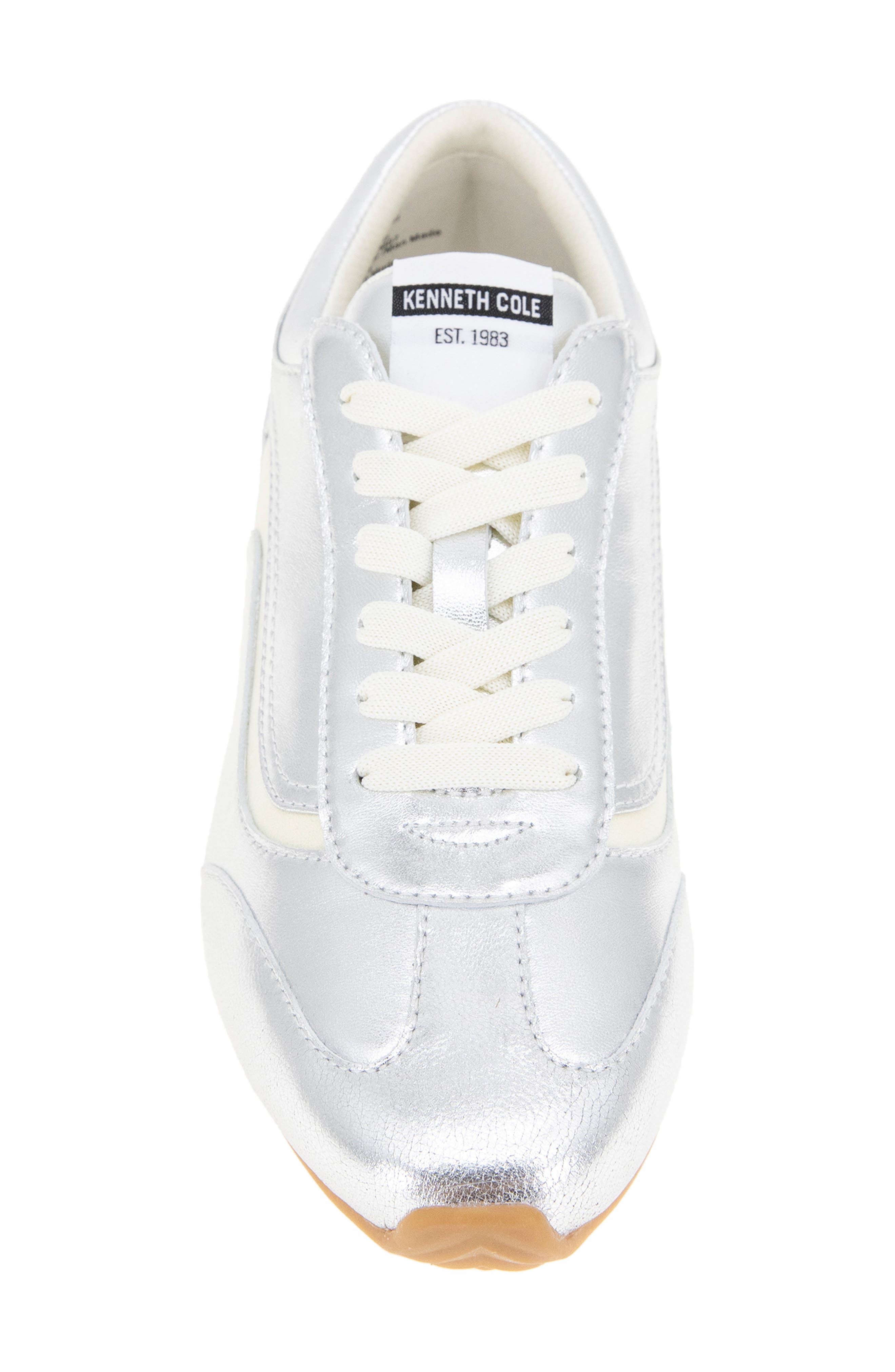 Kenneth Cole Alma Sneaker, Alternate, color, Silver Leather