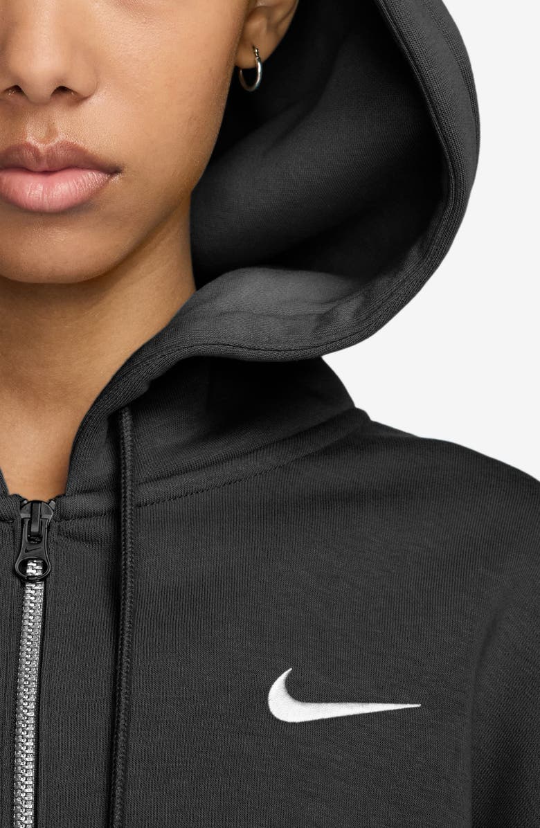 Nike Sportswear Phoenix Fleece Crop Hoodie, Alternate, color, Black/ Sail