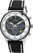 PORSAMO BLEU Arthur Chronograph Leather of Silicone Strap Watch, 44mm
