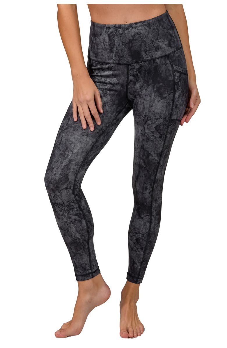 90 DEGREE BY REFLEX Marble Print High Rise Multi Pocket Ankle Leggings, Main, color, 