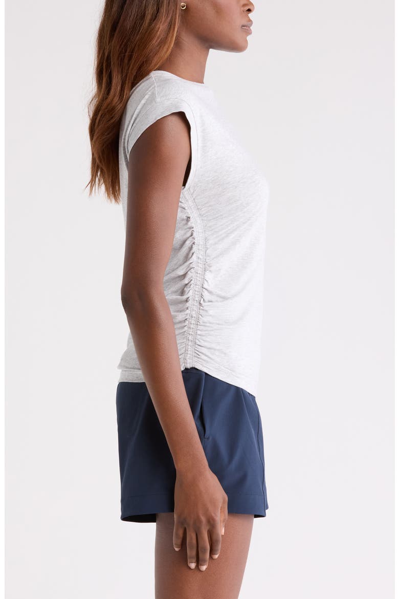 Breezy Ruched Top, Alternate, color, GREY LIGHT HEATHER