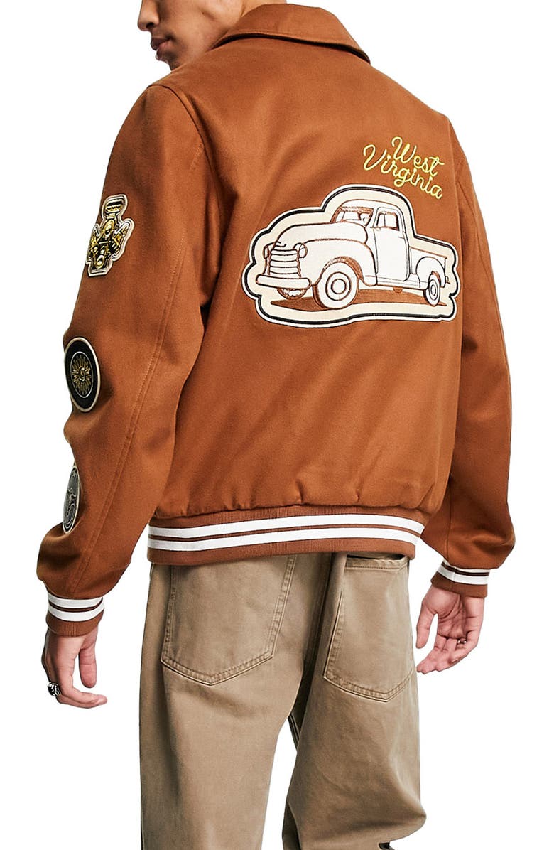 ASOS DESIGN Varsity Jacket, Alternate, color, 