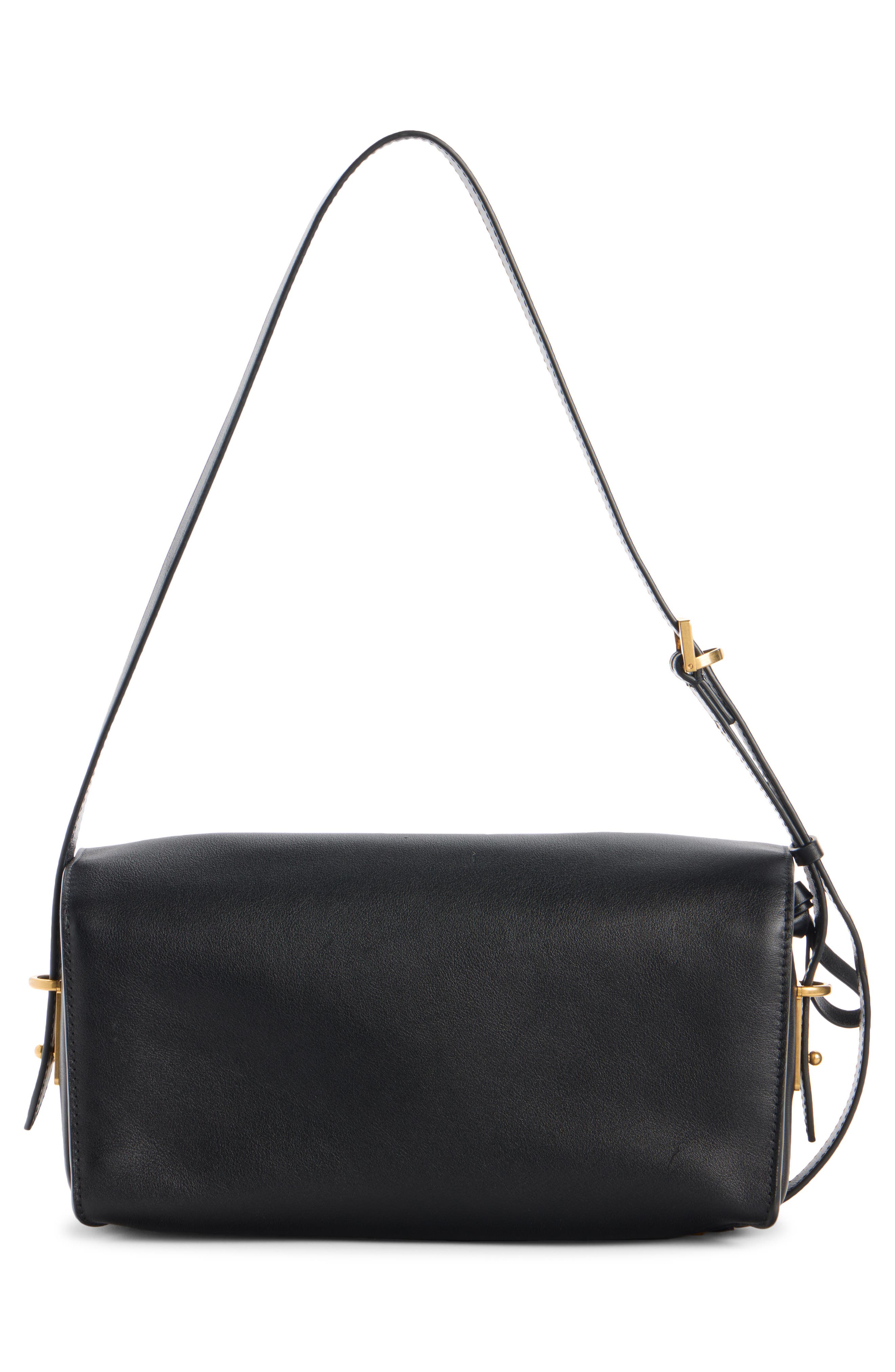 Balenciaga Medium Paris VII Leather Shoulder Bag, Alternate, color, Black/ Muscade