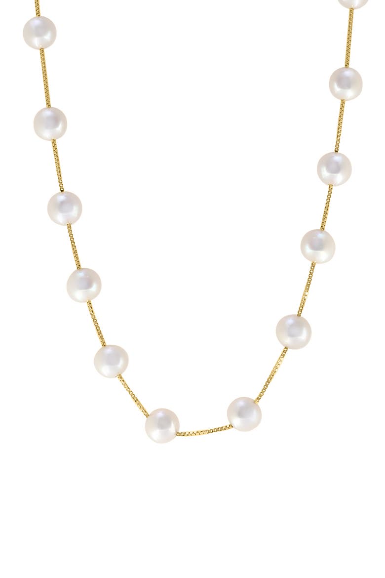 14K Yellow Gold Freshwater Pearl 18'' Station Necklace, Alternate, color, 14K Gold