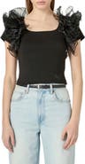 English Factory Organza Trim Top
