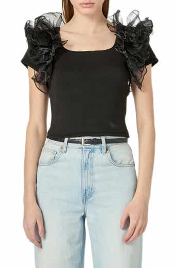 English Factory Organza Trim Top