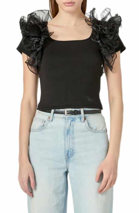 English Factory Organza Trim Top