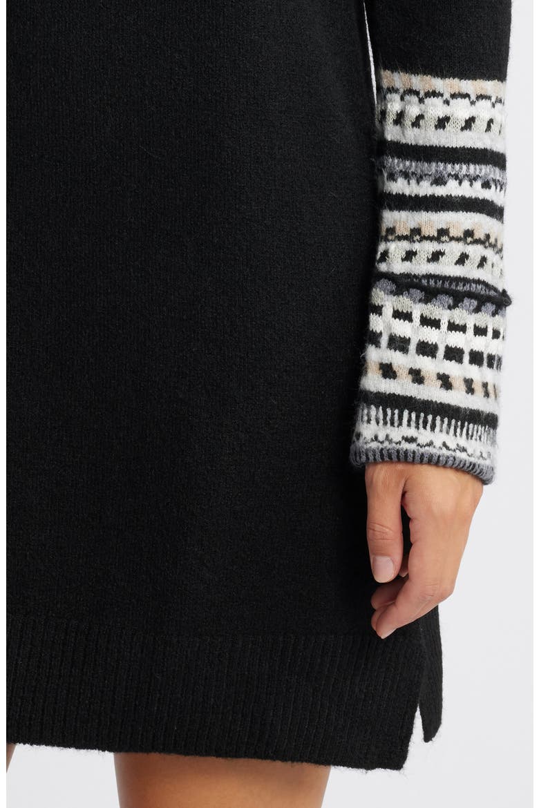 Sadie Long Sleeve Sweater Minidress, Alternate, color, BLACK