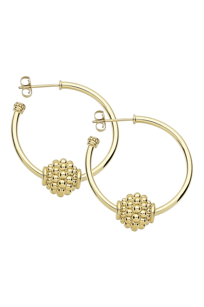 Caviar Gold Small Hoop Earrings, Alternate, color, GOLD