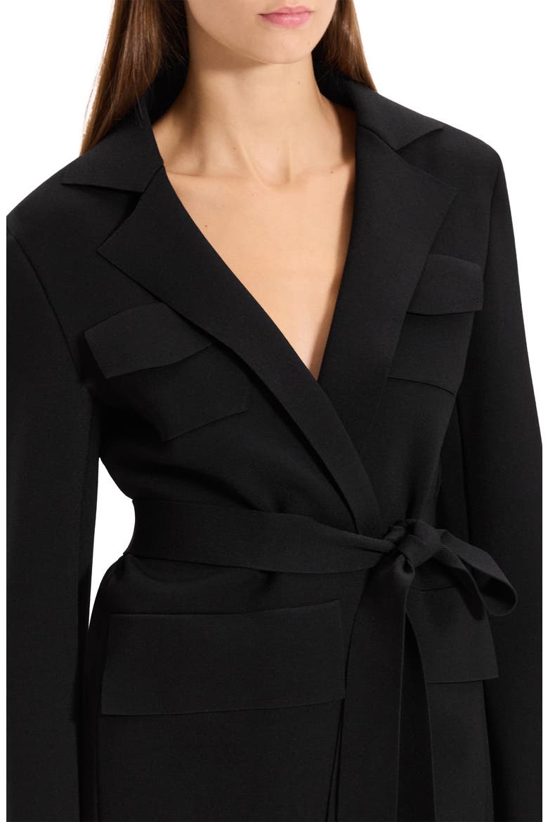 Belted Knit Blazer, Alternate, color, BLACK