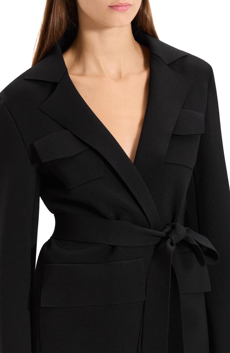 Theory Belted Knit Blazer, Alternate, color, Black