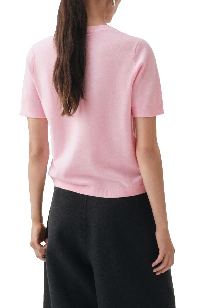 MANGO Selection Short Sleeve Wool & Cashmere Sweater, Alternate, color, Pink