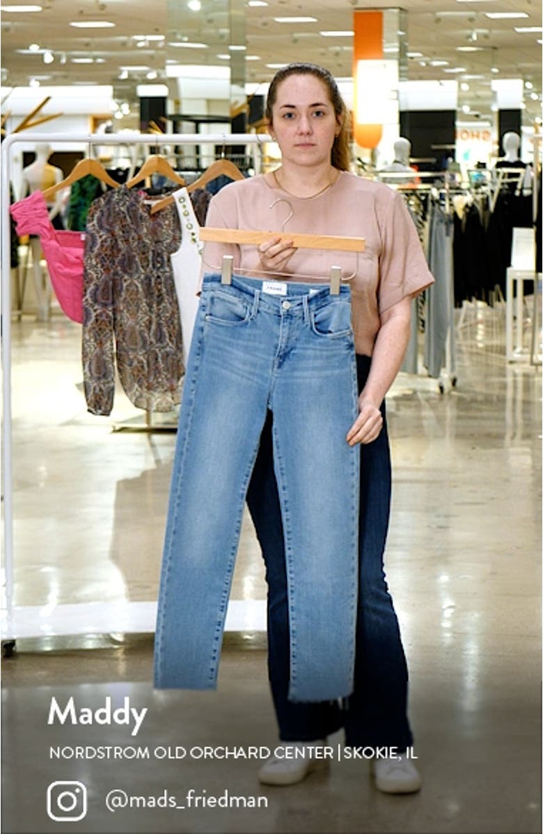 Le High Raw Hem Crop Straight Leg Jeans, sales video thumbnail