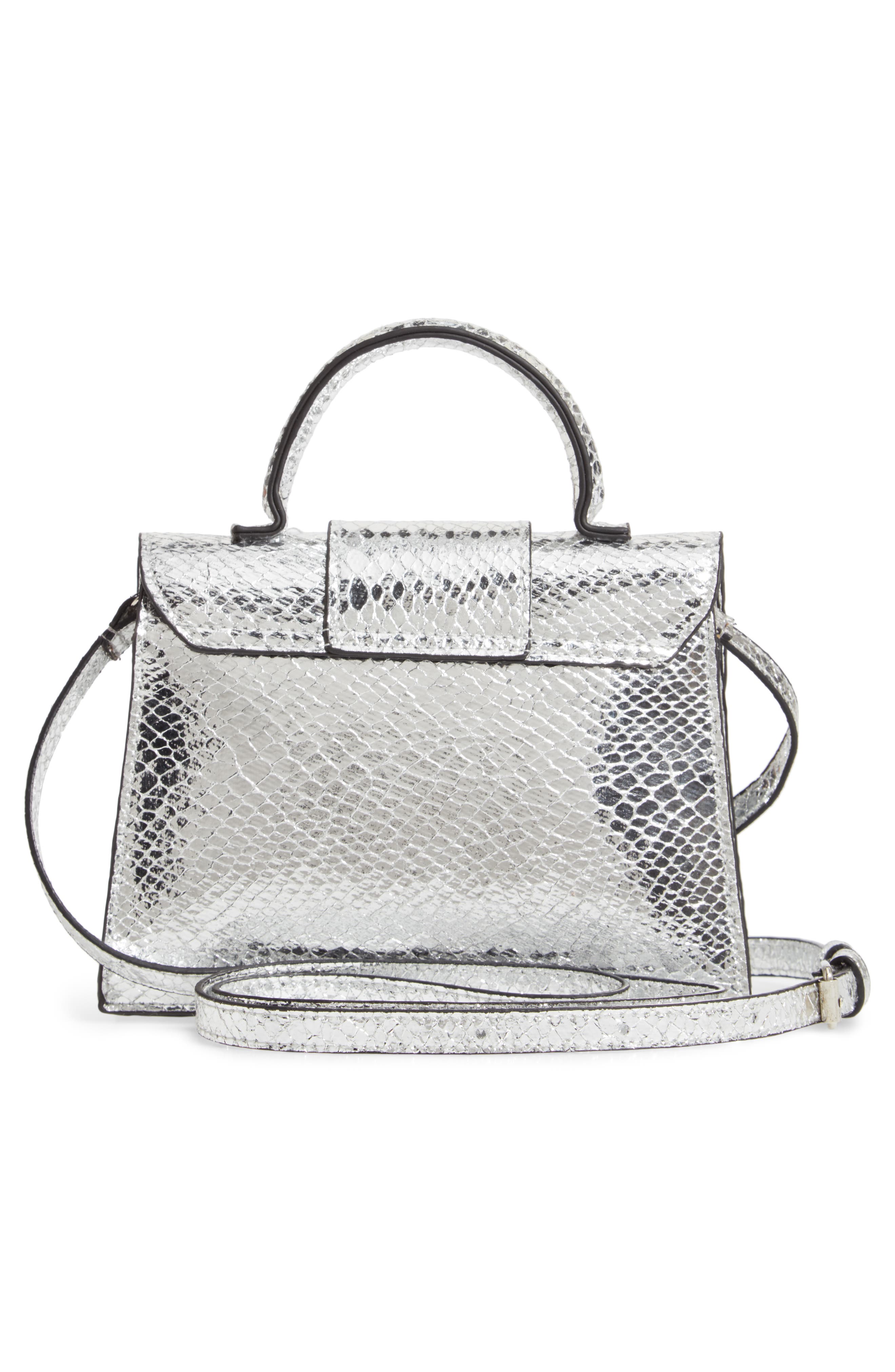 Steve Madden Lizard Embossed Faux Leather Top Handle Satchel, Alternate, color, 