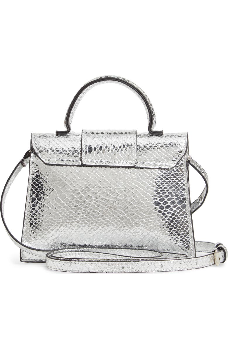 Steve Madden Lizard Embossed Faux Leather Top Handle Satchel, Alternate, color,