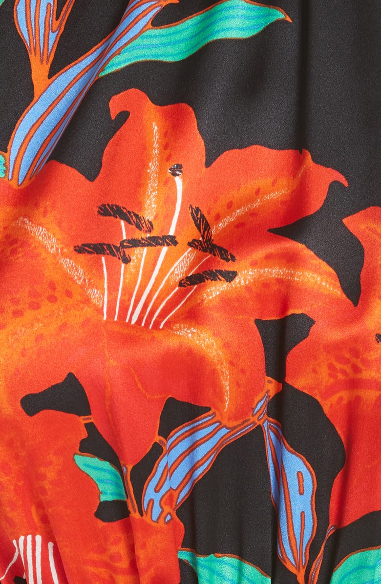 DVF Diane von Furstenberg High Neck Open Back Silk Blouse, Alternate, color,