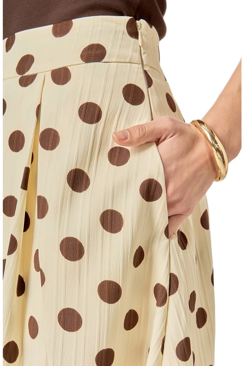Polka Dot A-Line Midi Skirt, Alternate, color, CREAM