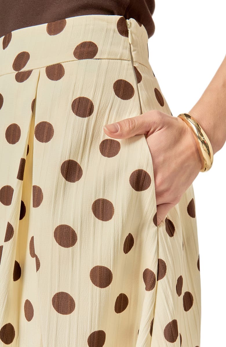 English Factory Polka Dot A-Line Midi Skirt, Alternate, color, Cream