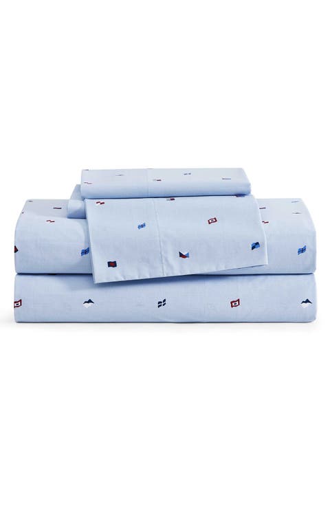 Nautical Flag Cotton Percale Sheet Set