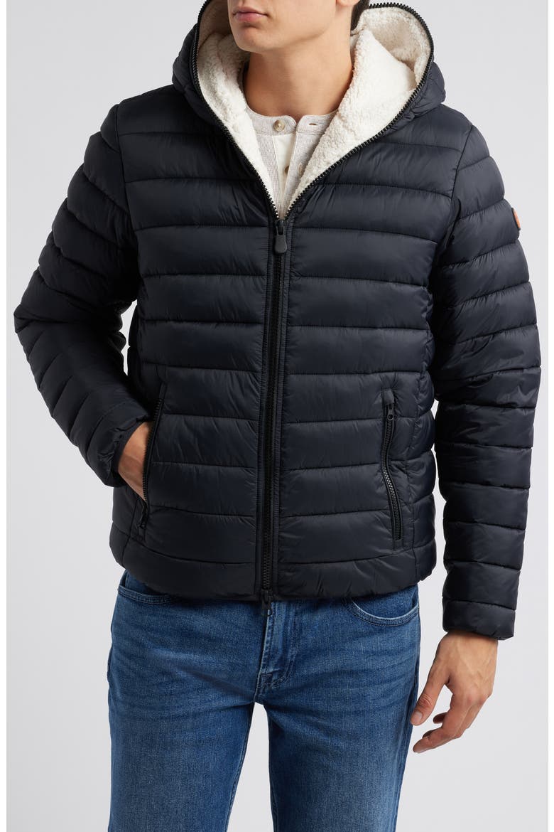 Morus Water Resistant Hooded Quilted Puffer Jacket, Alternate, color, BLACK