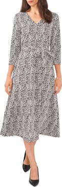 Chaus Animal Print Jacquard Midi Dress