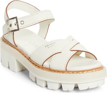 PRADA ホワイト クロスストラップ サンダル Prada Crisscross Platform Sandal (Women) | Nordstrom