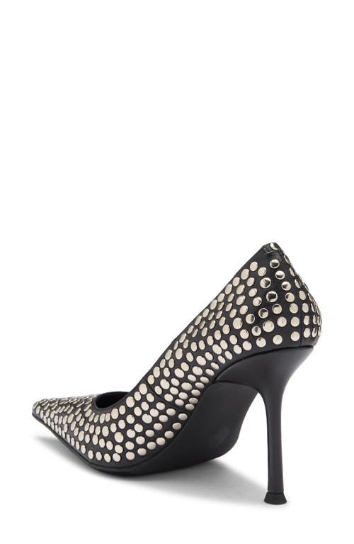 Jeffrey Campbell Risktake Stud Pointed Toe Pump In Black Silver