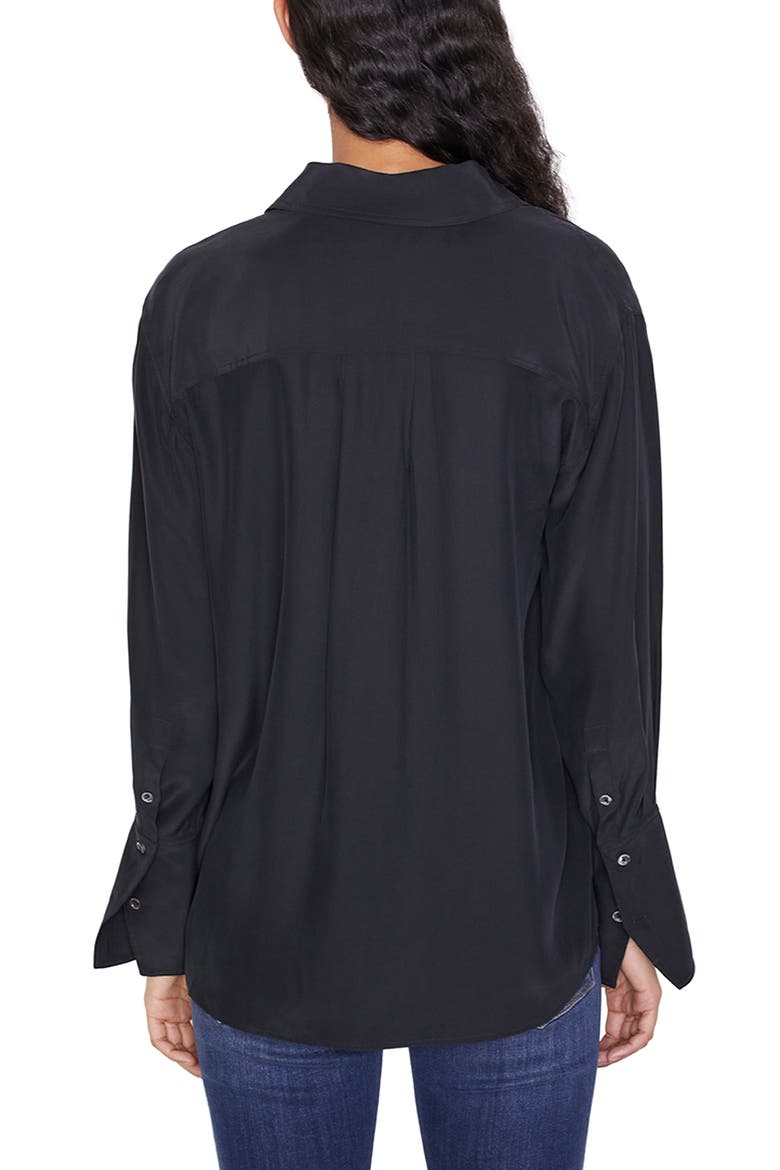 Boyfriend Silk Blouse, Alternate, color, NOIR