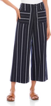 Karen Kane Stripe Wide Leg Crop Pants