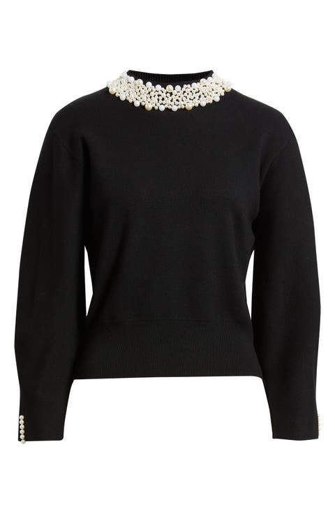 Hepburn Beaded Collar Sweater