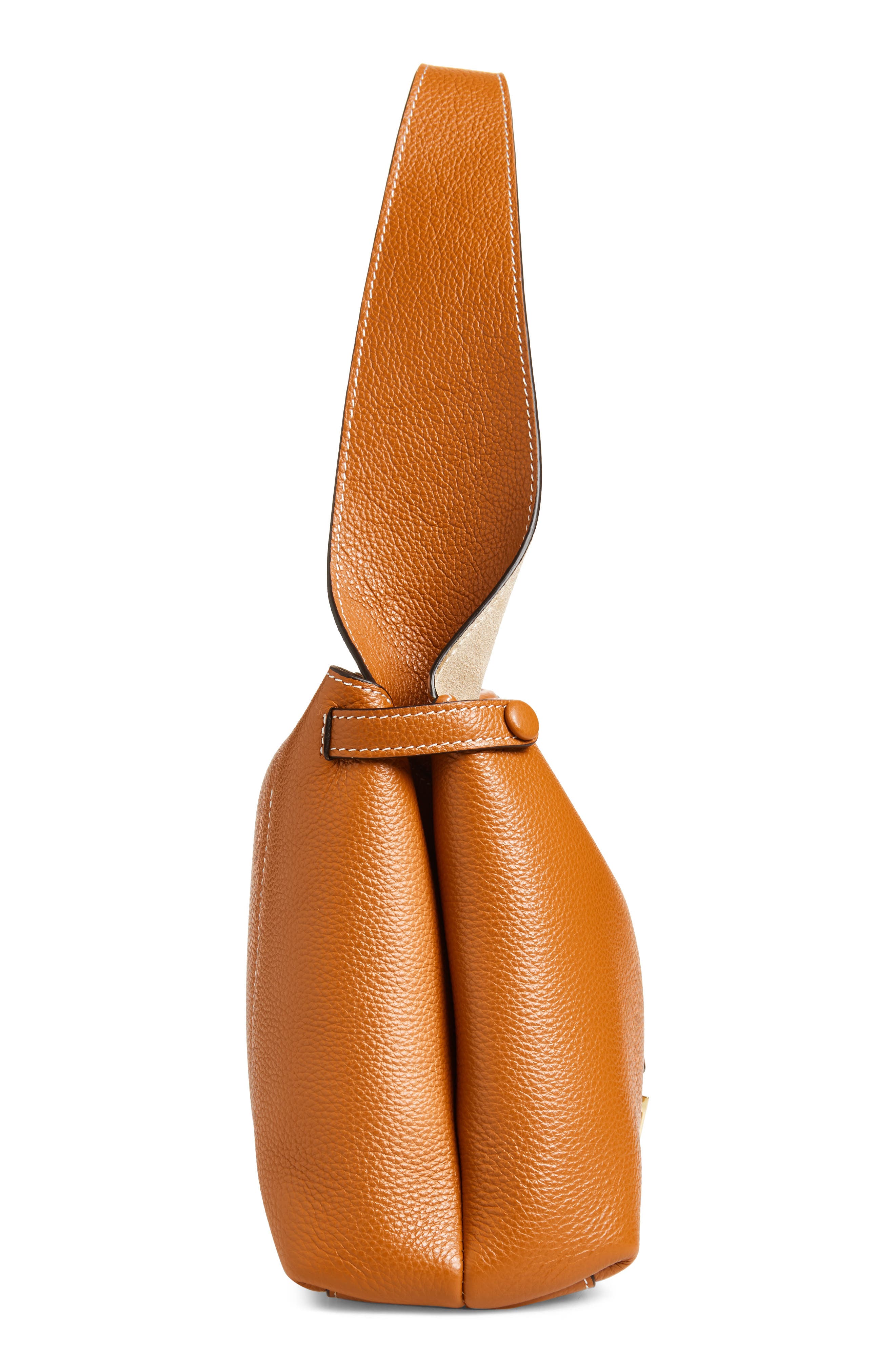 Ree Projects Florencia Soft Pebble Grain Leather Shoulder Bag, Alternate, color, Caramel