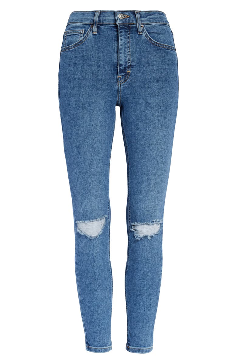 Topshop Jamie Ripped Ankle Skinny Jeans, Alternate, color,