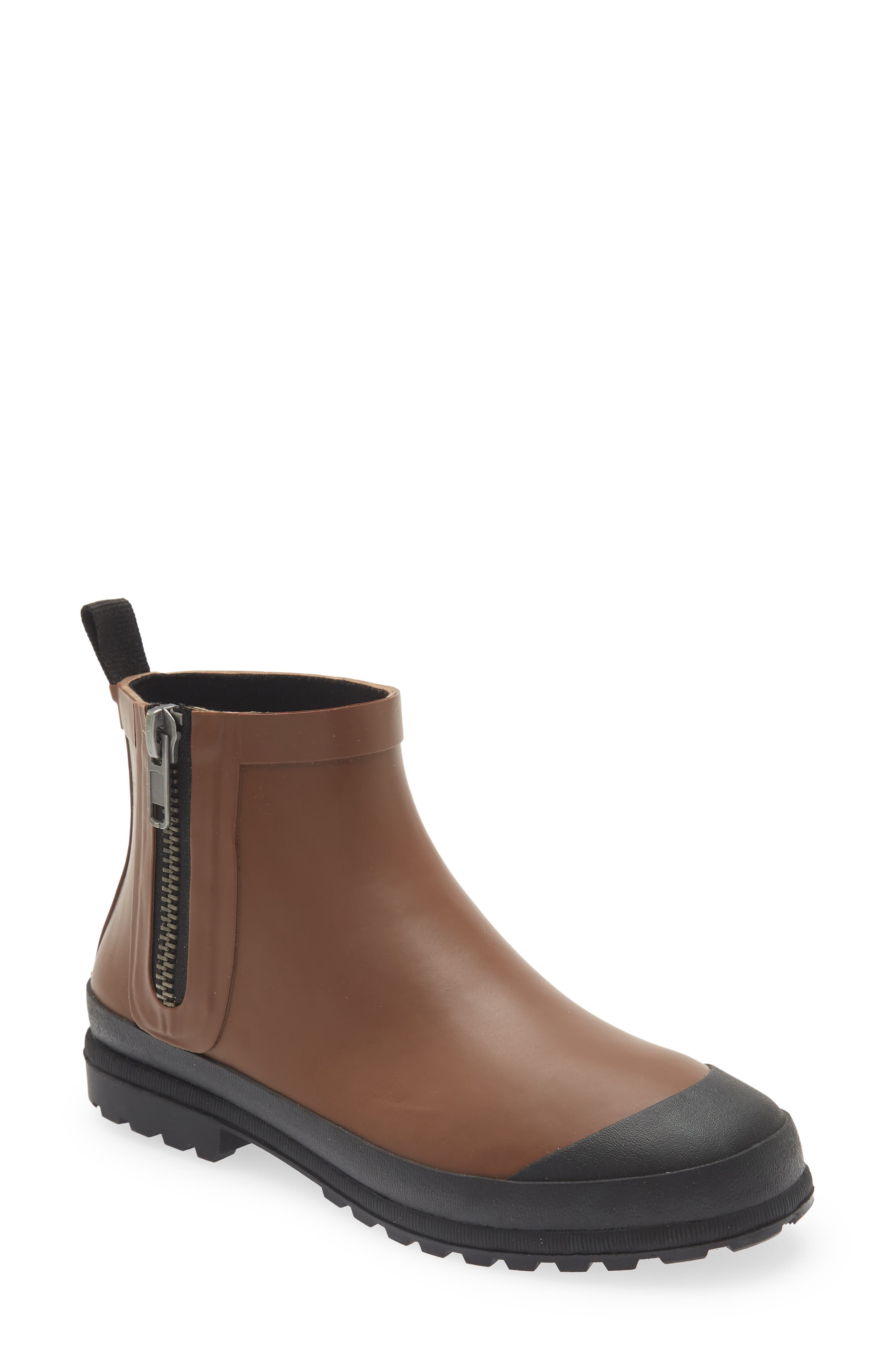 The Zip-Up Lugsole Rain Boot, Main, color, STABLE