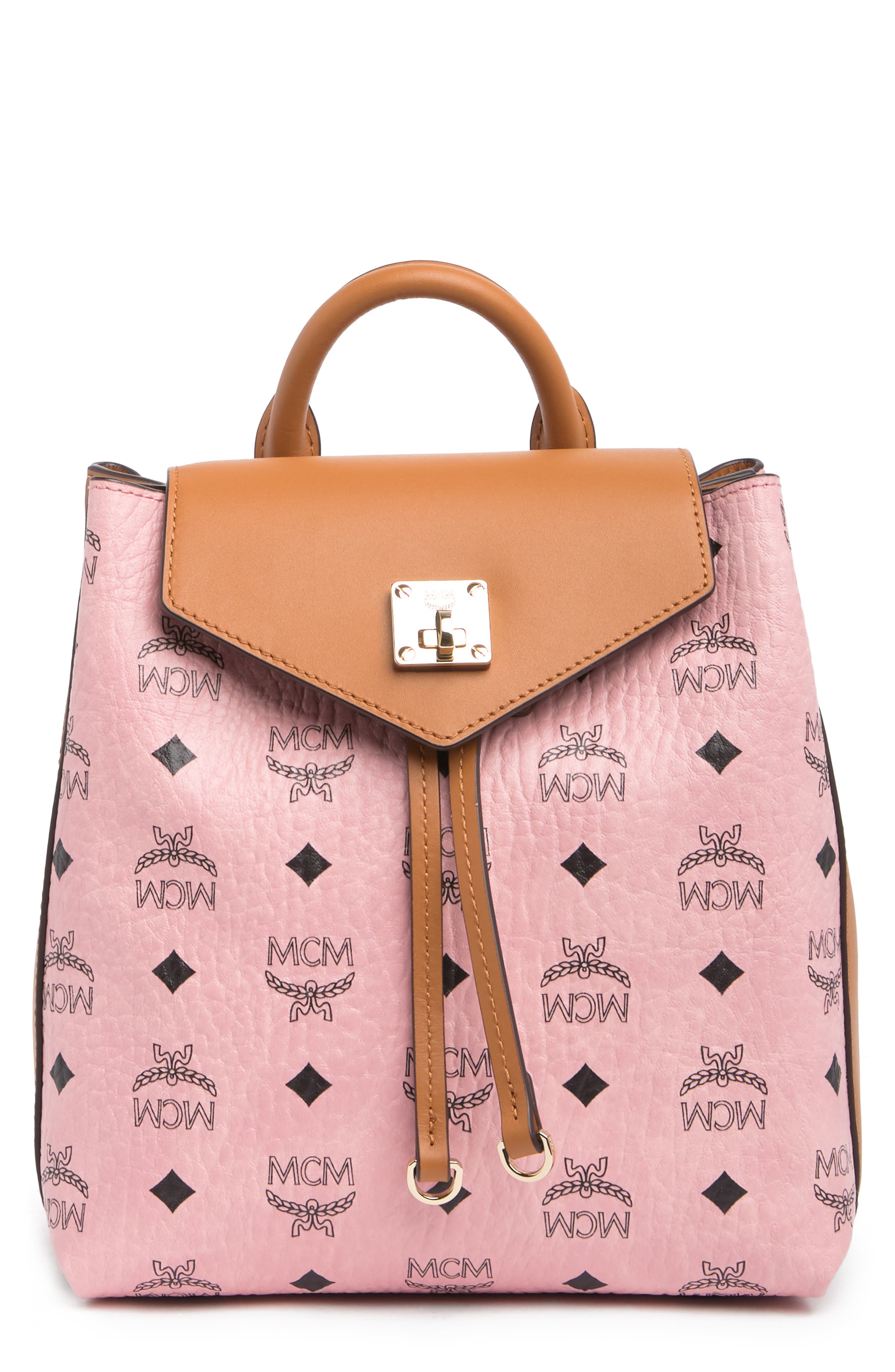 MFO Colorblock Leather Backpack, Main, color, SOFT PINK