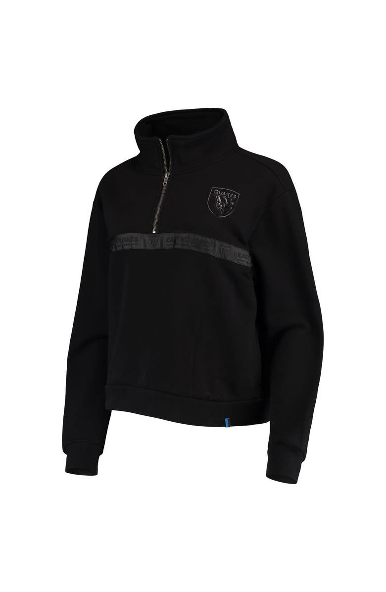 THE WILD COLLECTIVE Women's The Wild Collective Black San Jose Earthquakes Quarter-Zip Jacket, Alternate, color, 