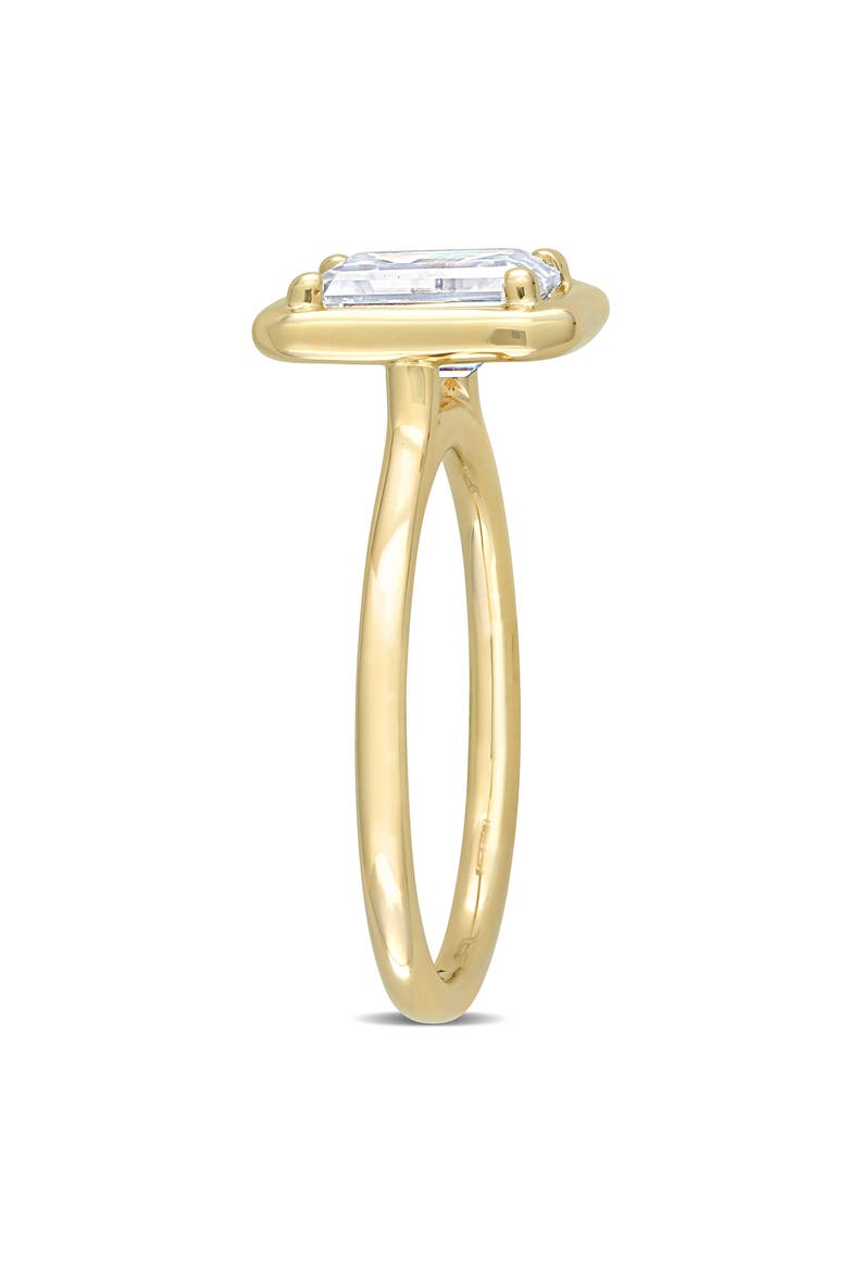 Emerald Cut Lab Created Moissanite Ring, Alternate, color, GOLD