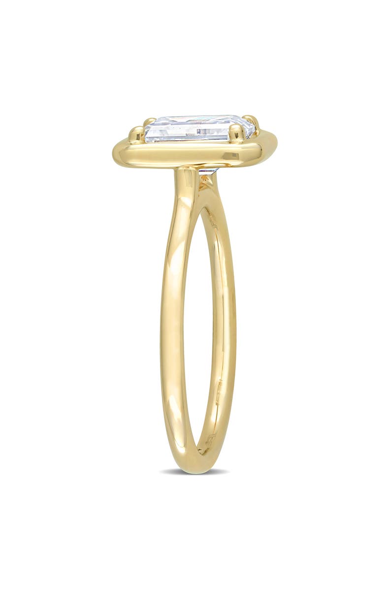 DELMAR Emerald Cut Lab Created Moissanite Ring, Alternate, color, Gold