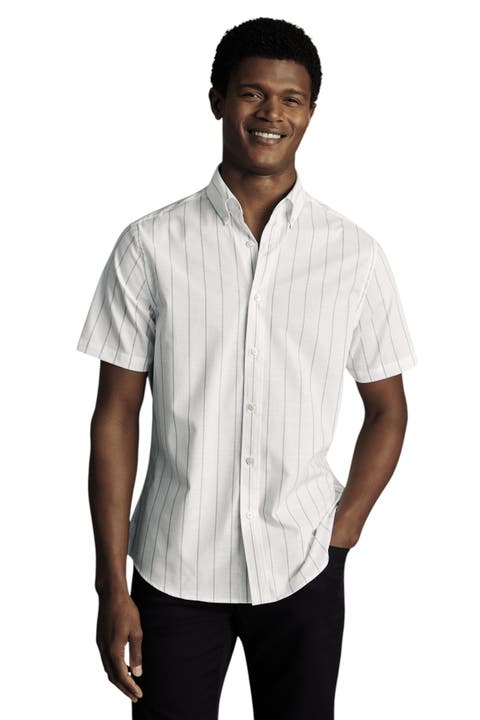 Non-Iron Stretch Poplin Slub Short Sleeve Shirt