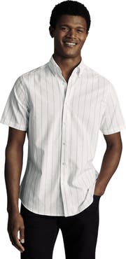 Charles Tyrwhitt Non-Iron Stretch Poplin Slub Short Sleeve Shirt