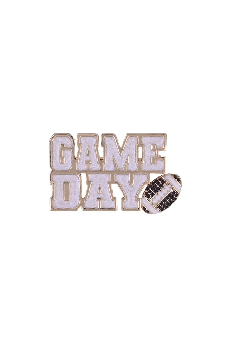 Game Day Glitter and Stone Pin, Main, color, Brown