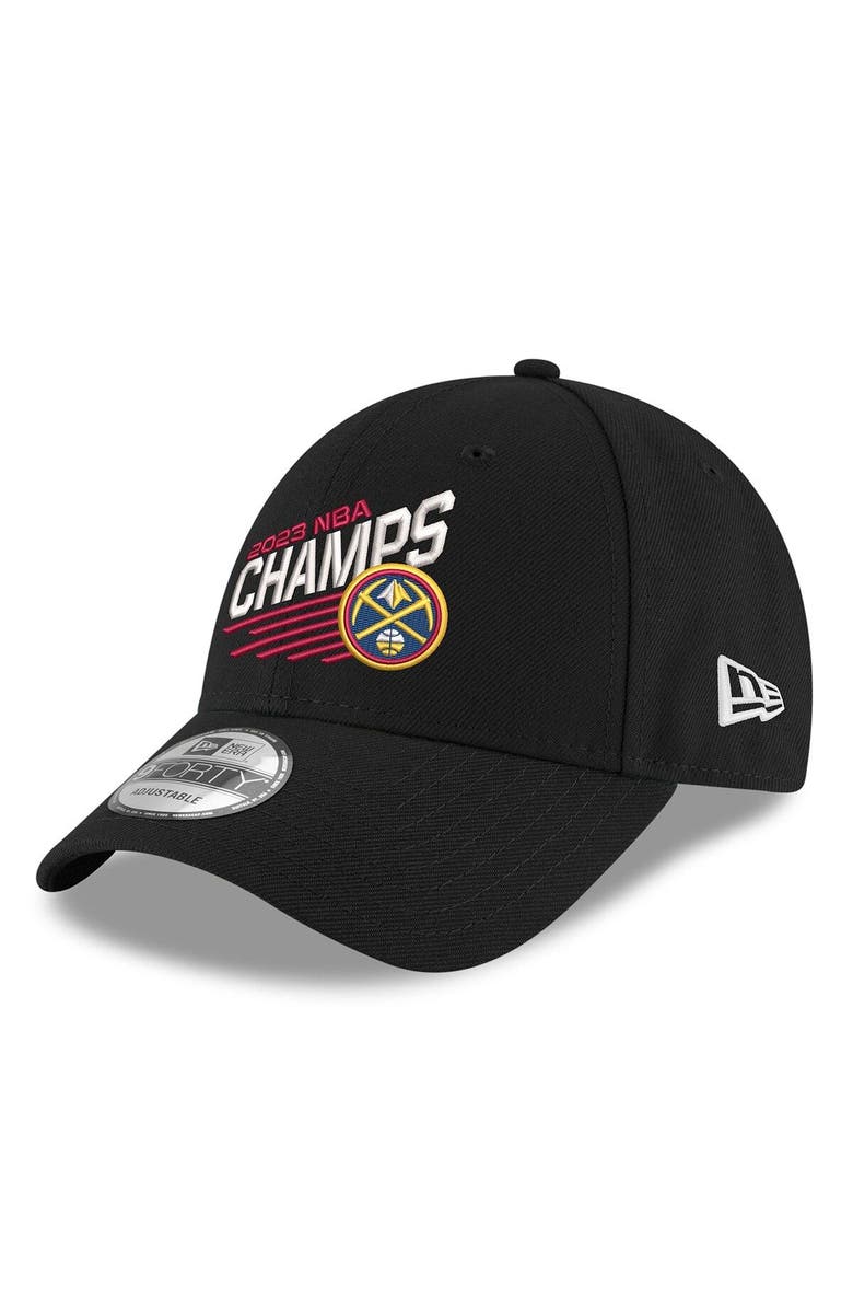 New Era Men's New Era Black Denver Nuggets 2023 NBA Finals Champions Slant Fast 9FORTY Adjustable Hat, Main, color, 
