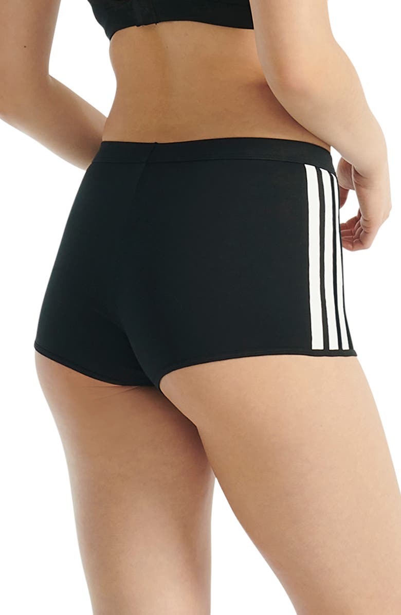 adidas Originals 3-Stripes Boyshorts, Alternate, color, Black