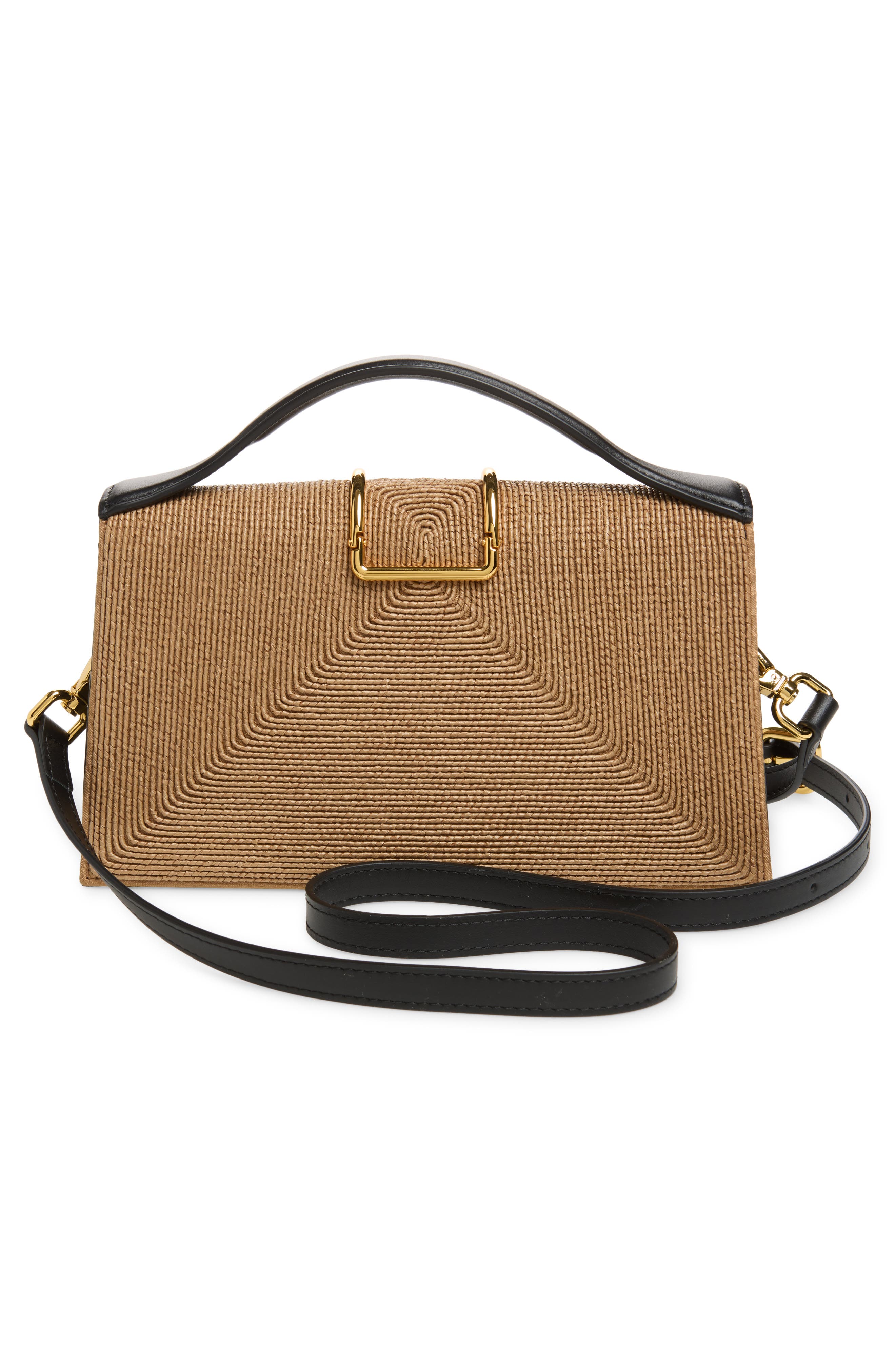Jacquemus Le Grand Bambino Raffia Handbag, Alternate, color, Beige