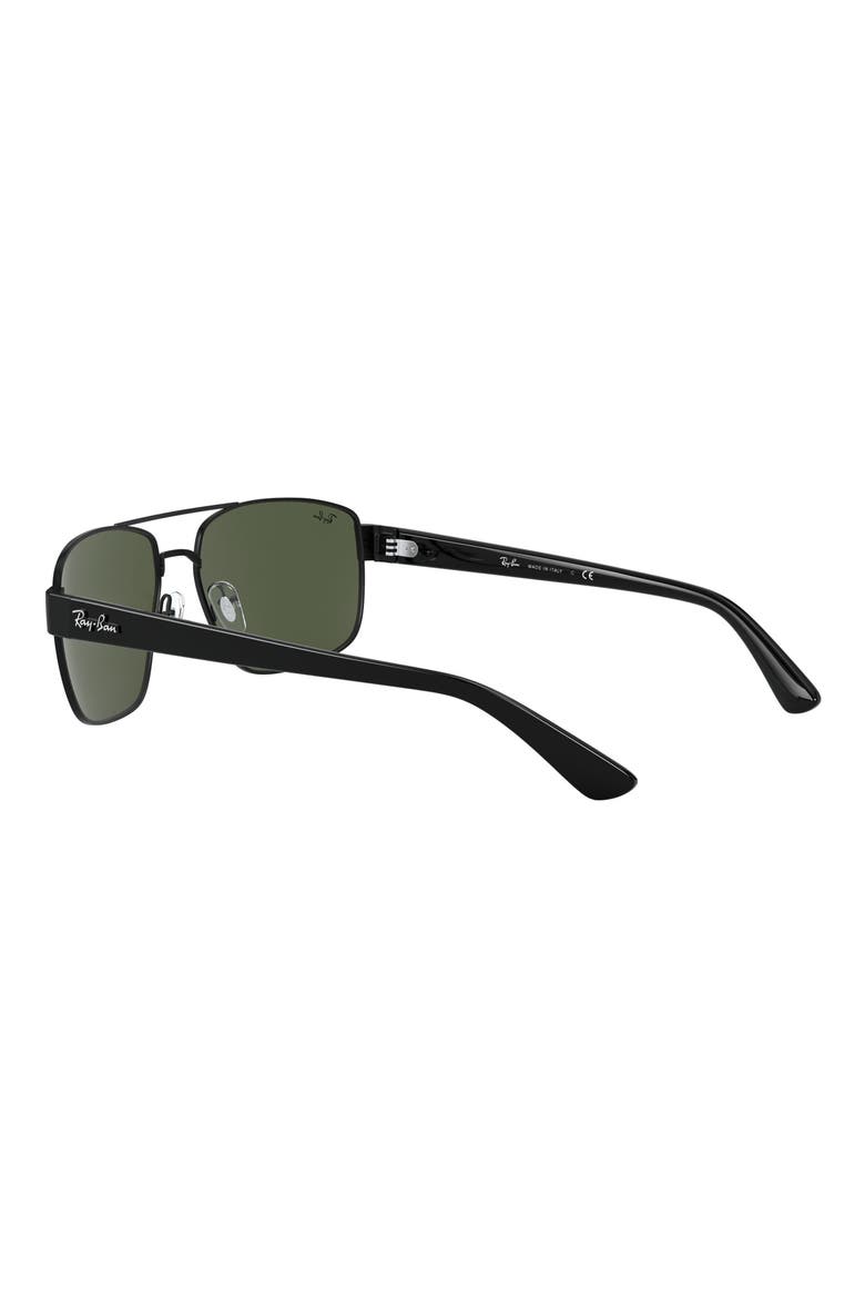 60mm Navigator Sunglasses, Alternate, color, BLACK/ GREEN