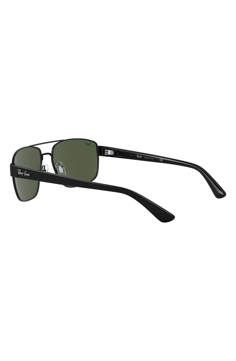 Ray-Ban 60mm Navigator Sunglasses, Alternate, color, Black/ Green